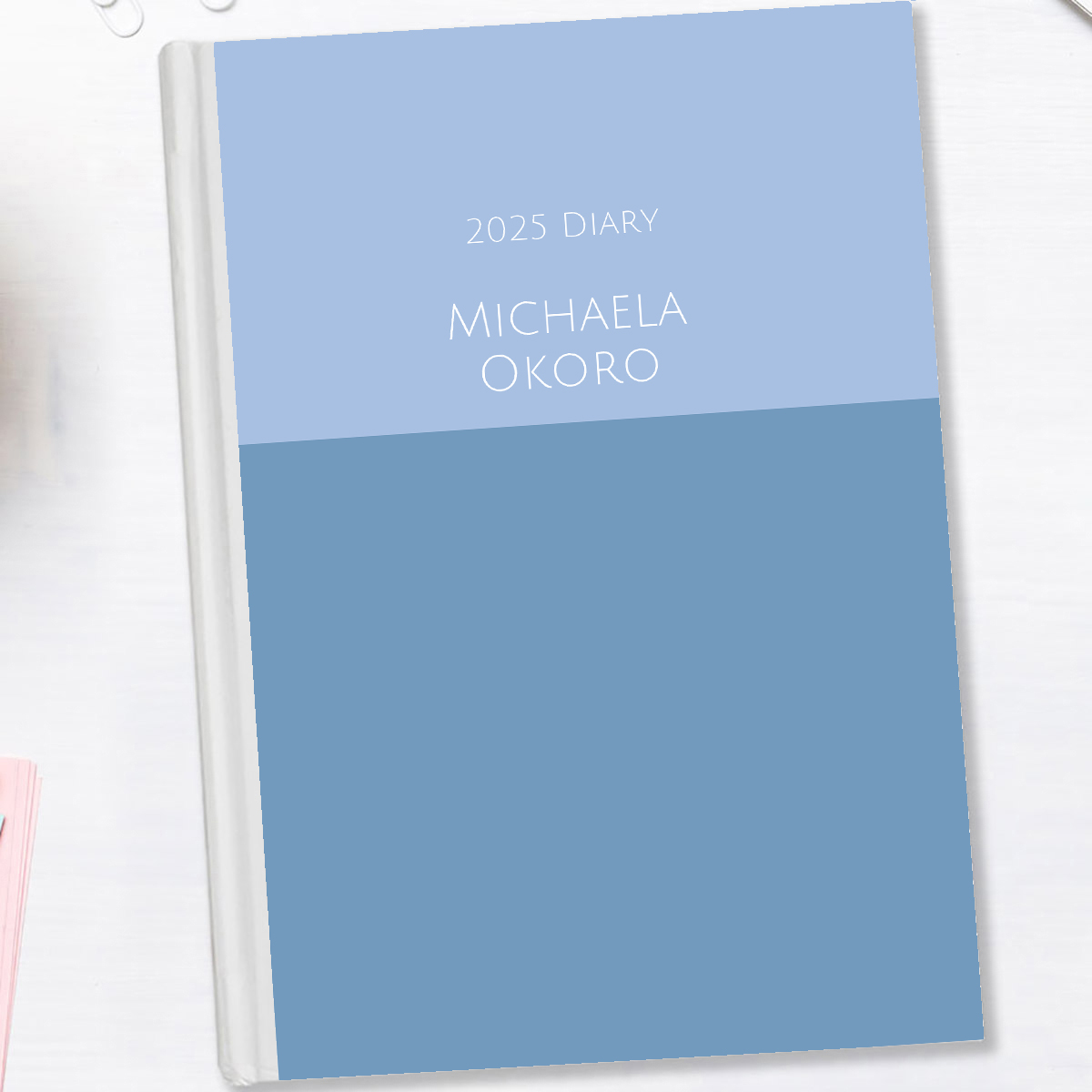 Personalised Diary - Blue Block Colour