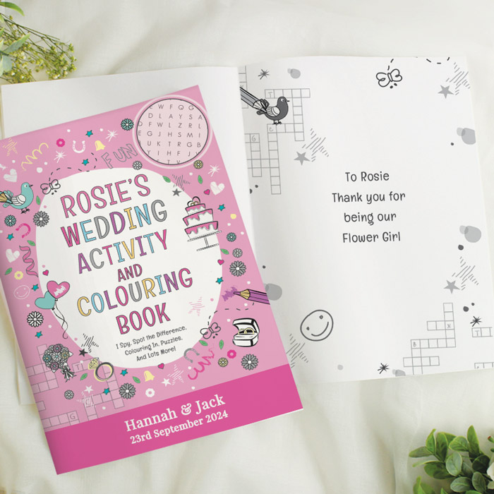 Personalised Wedding Activity Book - Pink