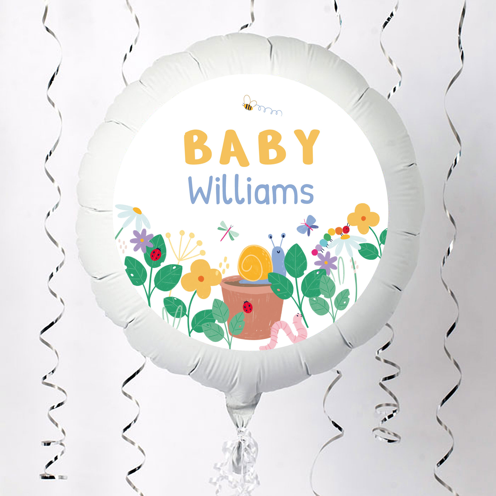 Personalised Helium Balloon - New Baby Flowers