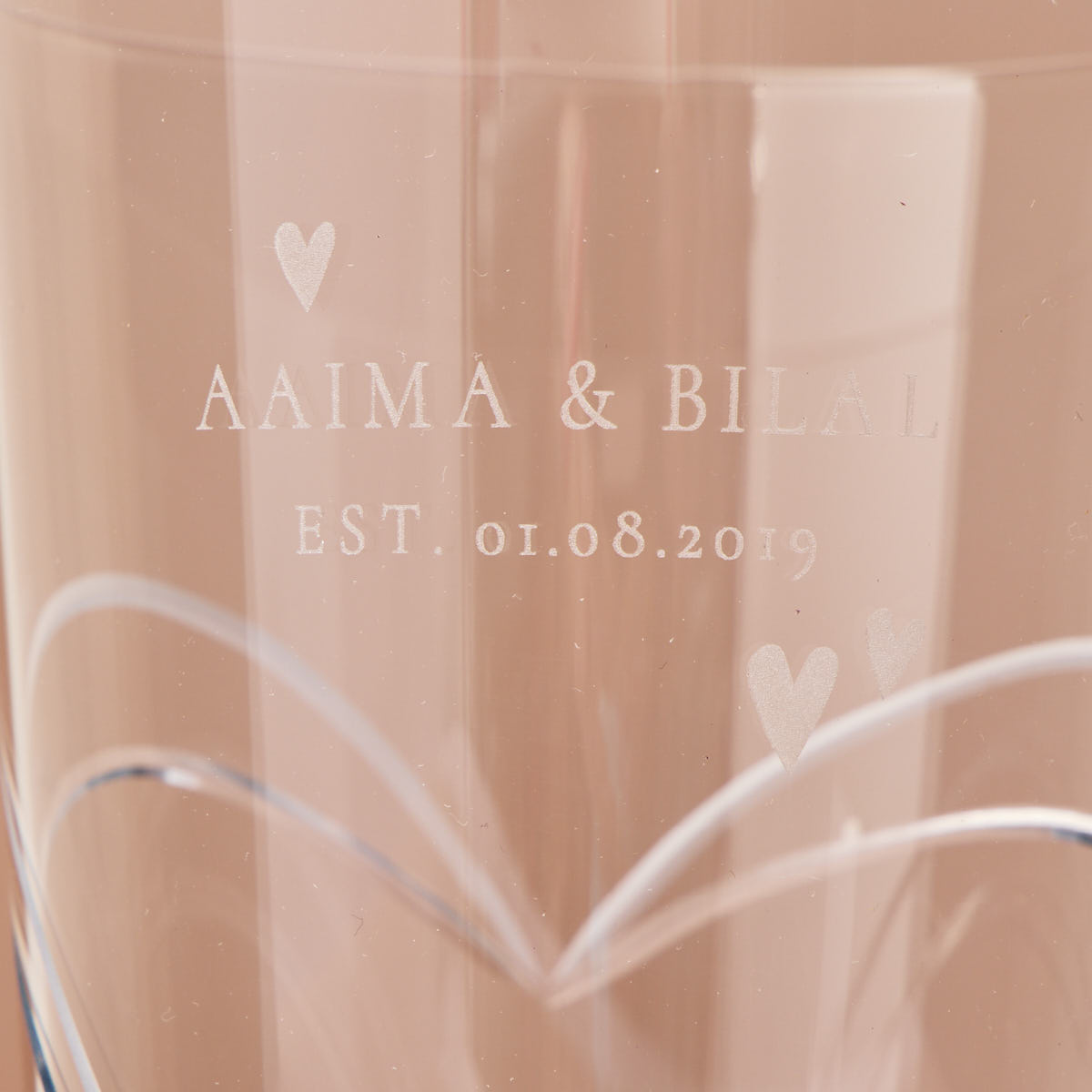 Engraved Swarovski Elements Glass Vase - Love Hearts