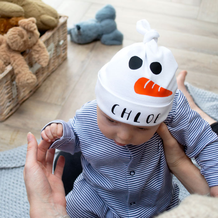 Personalised Baby Snowman Hat