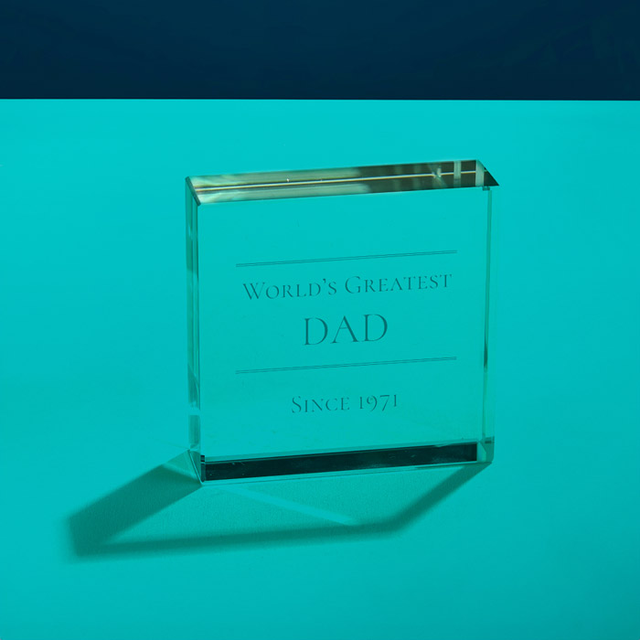 Personalised Father's Day Glass Token - Worlds Greatest Dad