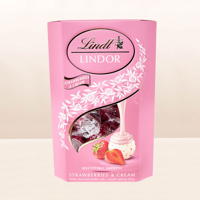 Lindt Lindor Strawberries Cream Chocolate Truffles 200g