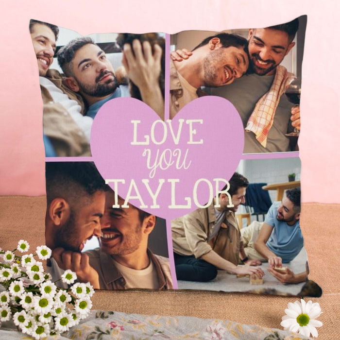 Multi Photo Valentine's Day Cushion - Love You