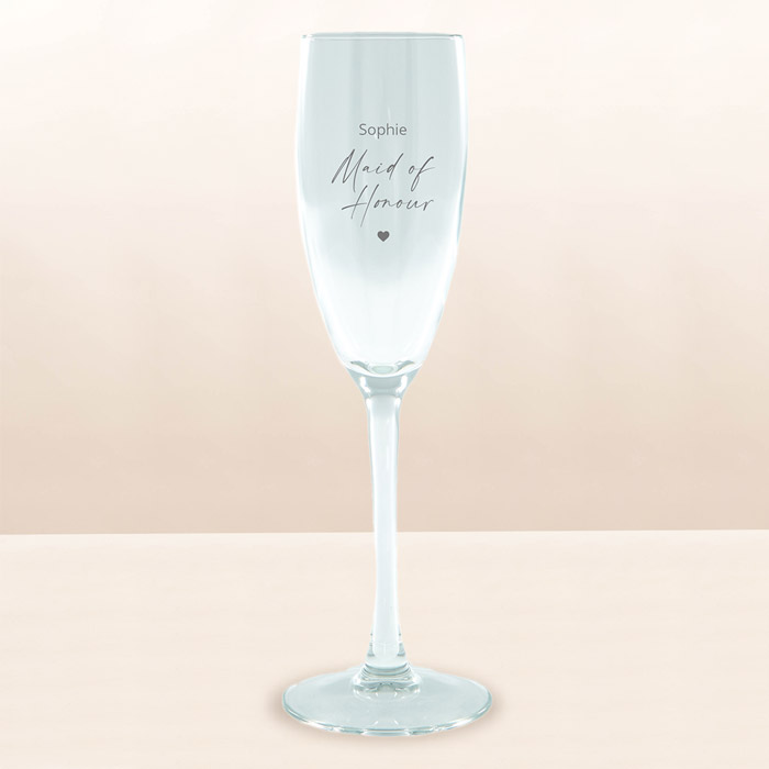 Personalised Engraved Prosecco Glass - Maid Of Honour