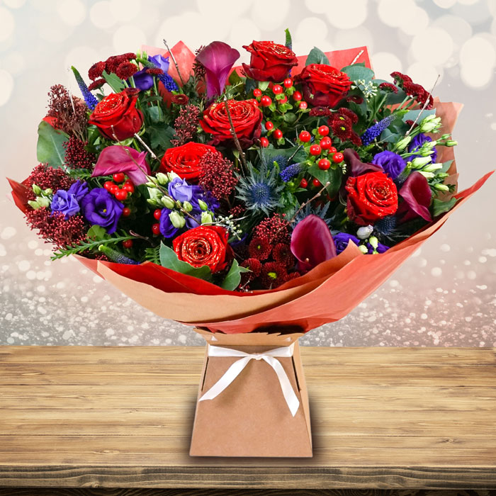 Crimson Elegance Flower Bouquet - FREE DELIVERY