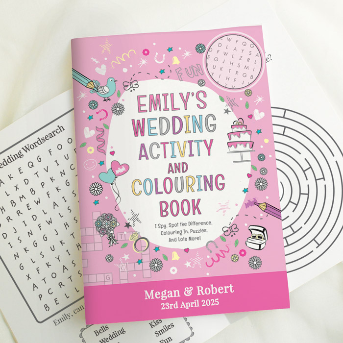 Personalised Wedding Activity Book - Pink