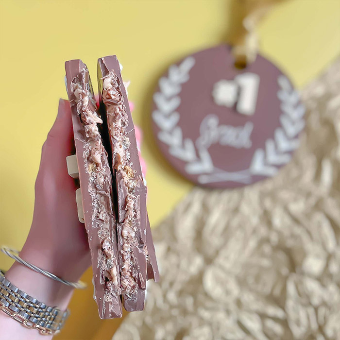 Personalised Belgian Chocolate Pistachio Medal