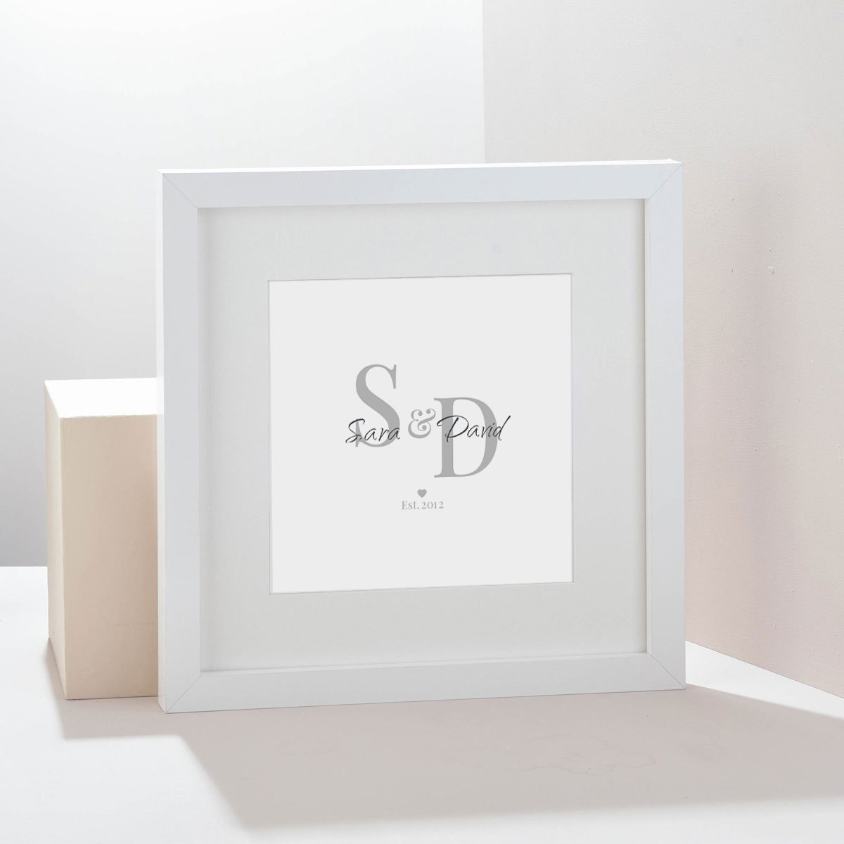 Personalised Square Framed Print - Initials and Names