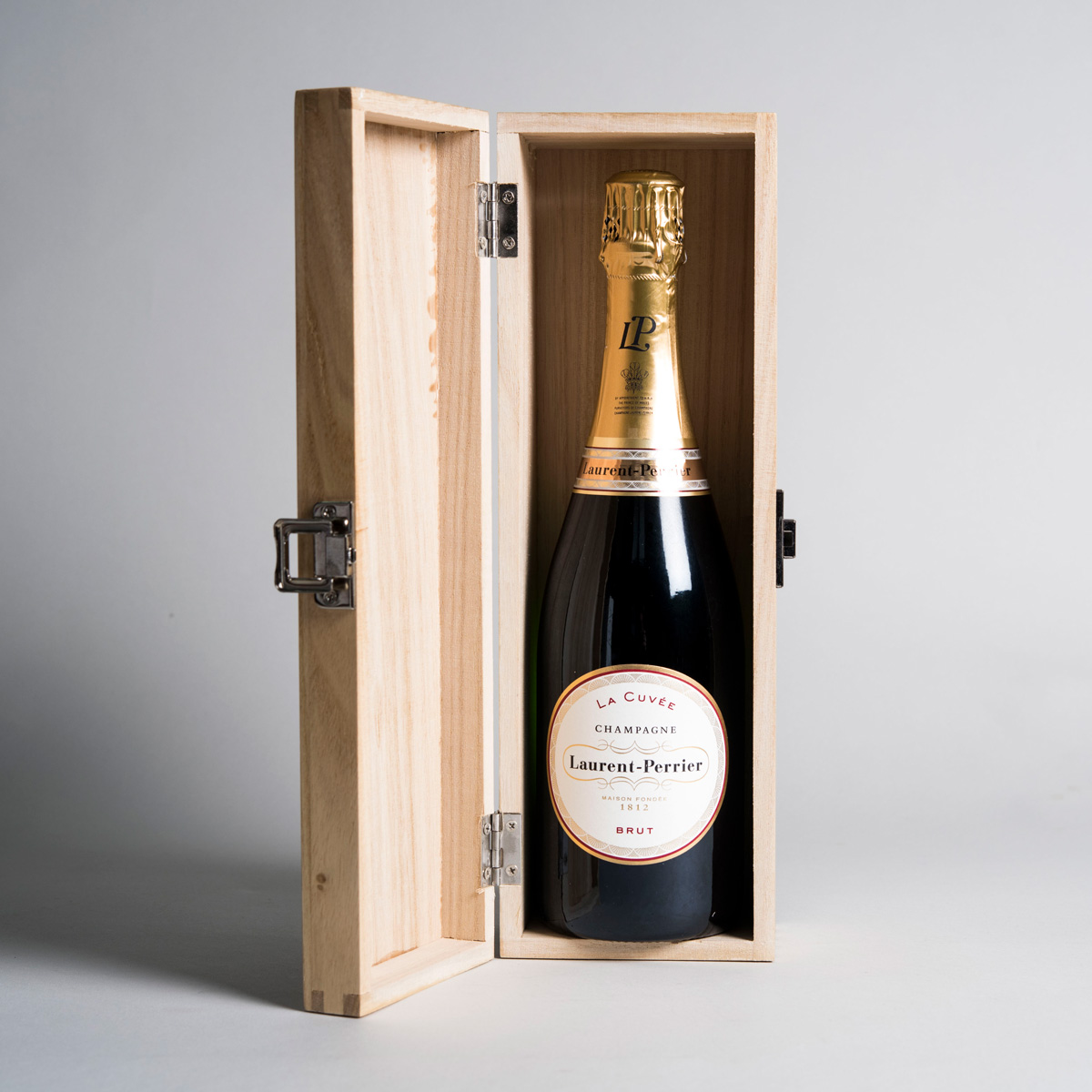 Engraved Wooden Box with Laurent Perrier - Time to Celebrate