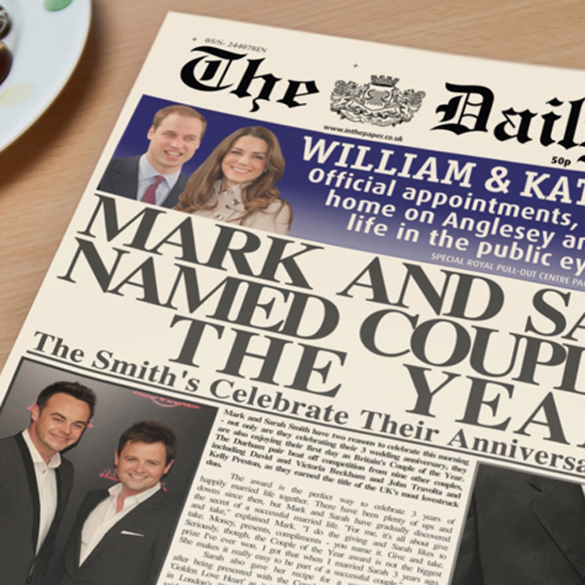 Personalised Spoof Newspaper Article - Anniversary