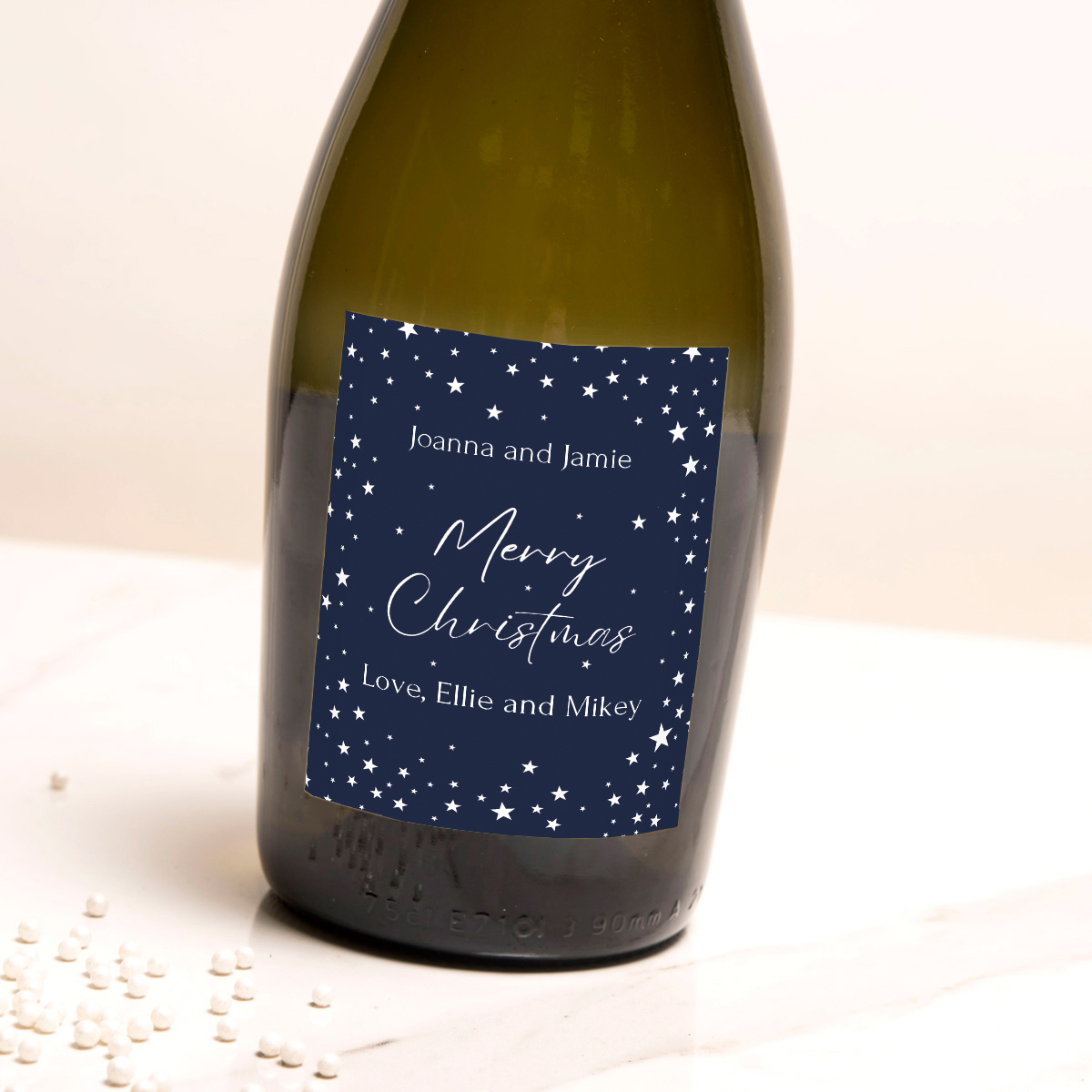 Personalised Prosecco - Blue Christmas Sparkle