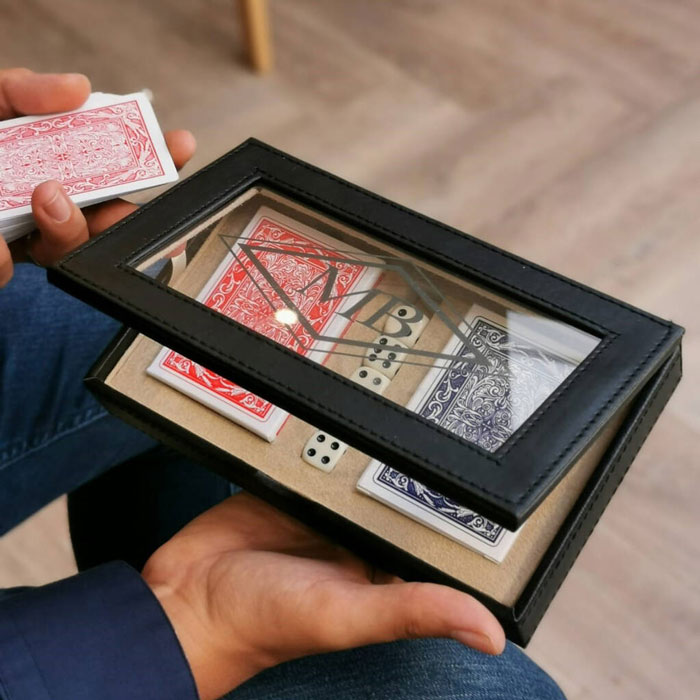 Personalised Monogrammed Cards and Dice Game Set