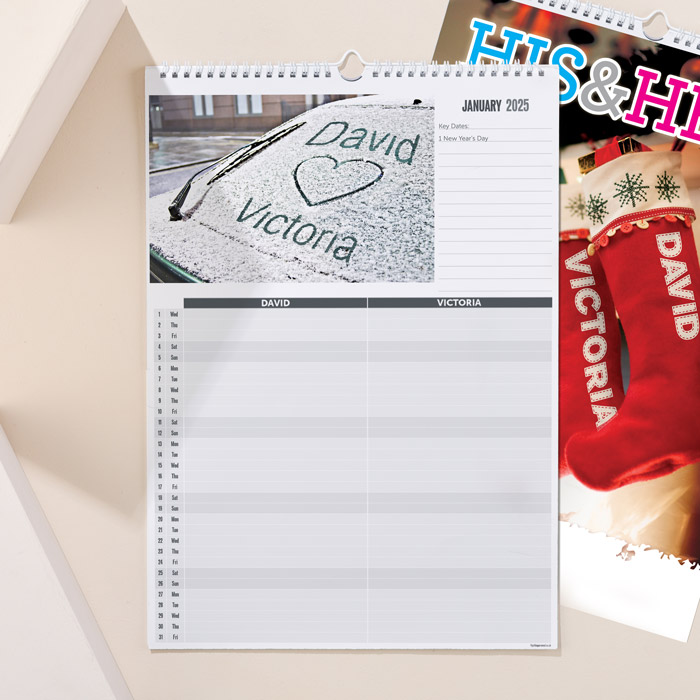 Personalised His and Hers Planner Calendar - 4th Edition