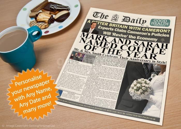 Personalised Spoof Newspaper Article - Anniversary