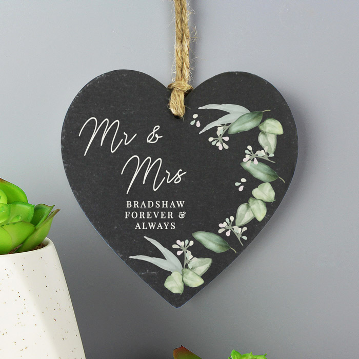 Personalised Heart Hanging Slate