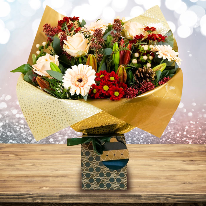 Seasons Greetings Flower Bouquet - FREE DELIVERY