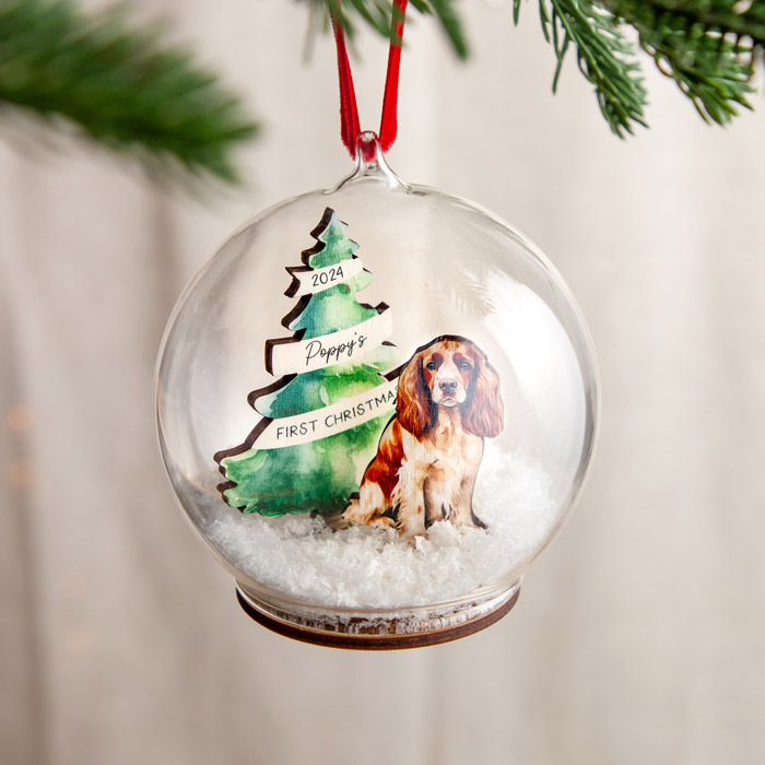 Personalised Dog and Christmas Tree Bauble