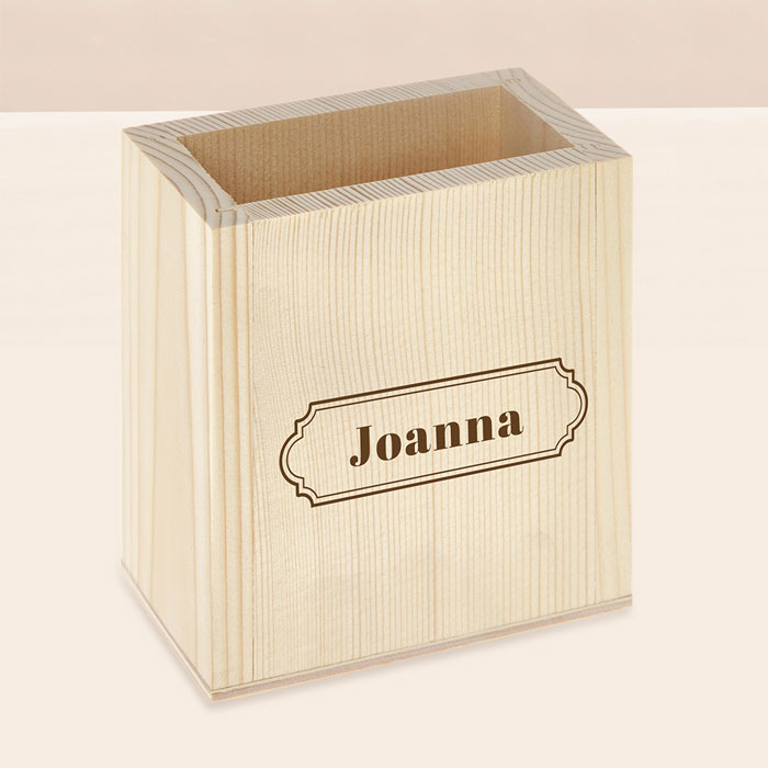 Personalised Engraved Wooden Pen Pot