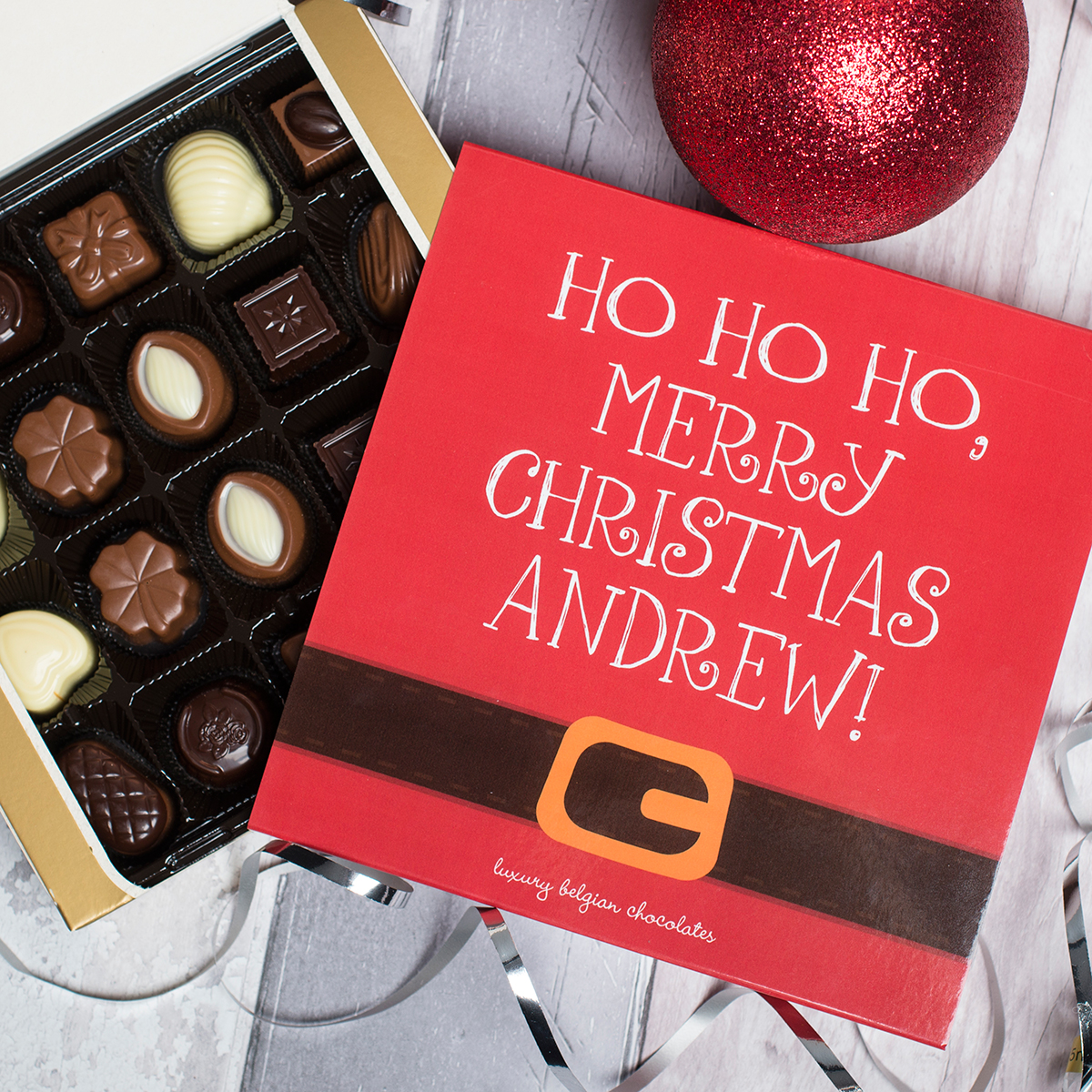 Personalised Belgian Chocolates - Santa Suit