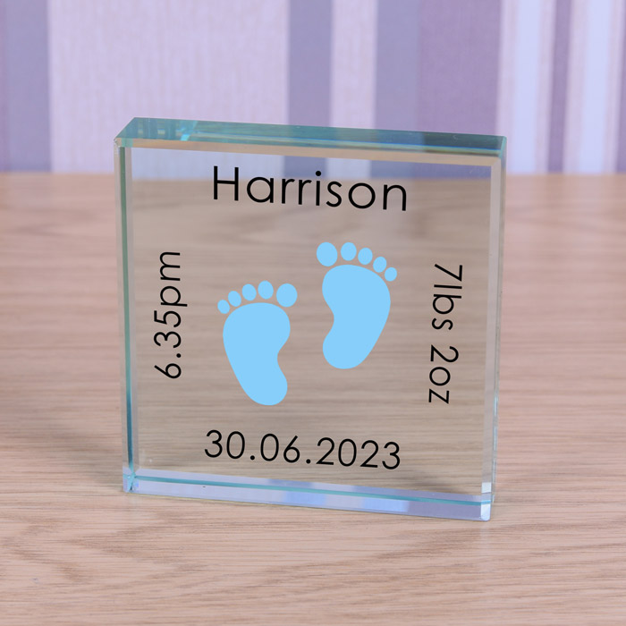 Personalised Baby Feet Glass Token