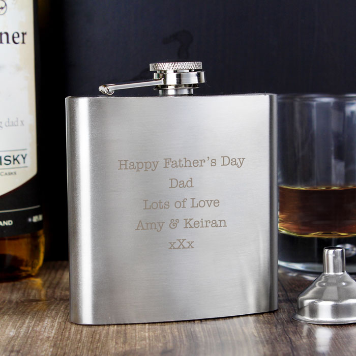 Personalised Any Message Stainless Steel Hip Flask