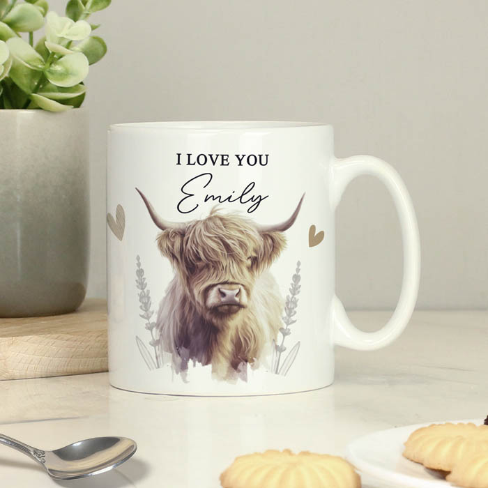 Personalised Highland Cow Mug