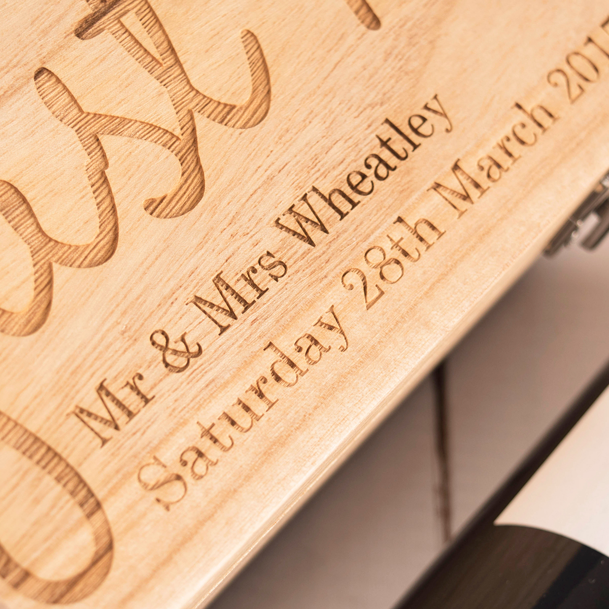 Engraved Wooden Box With Luxury Prosecco - Just Married