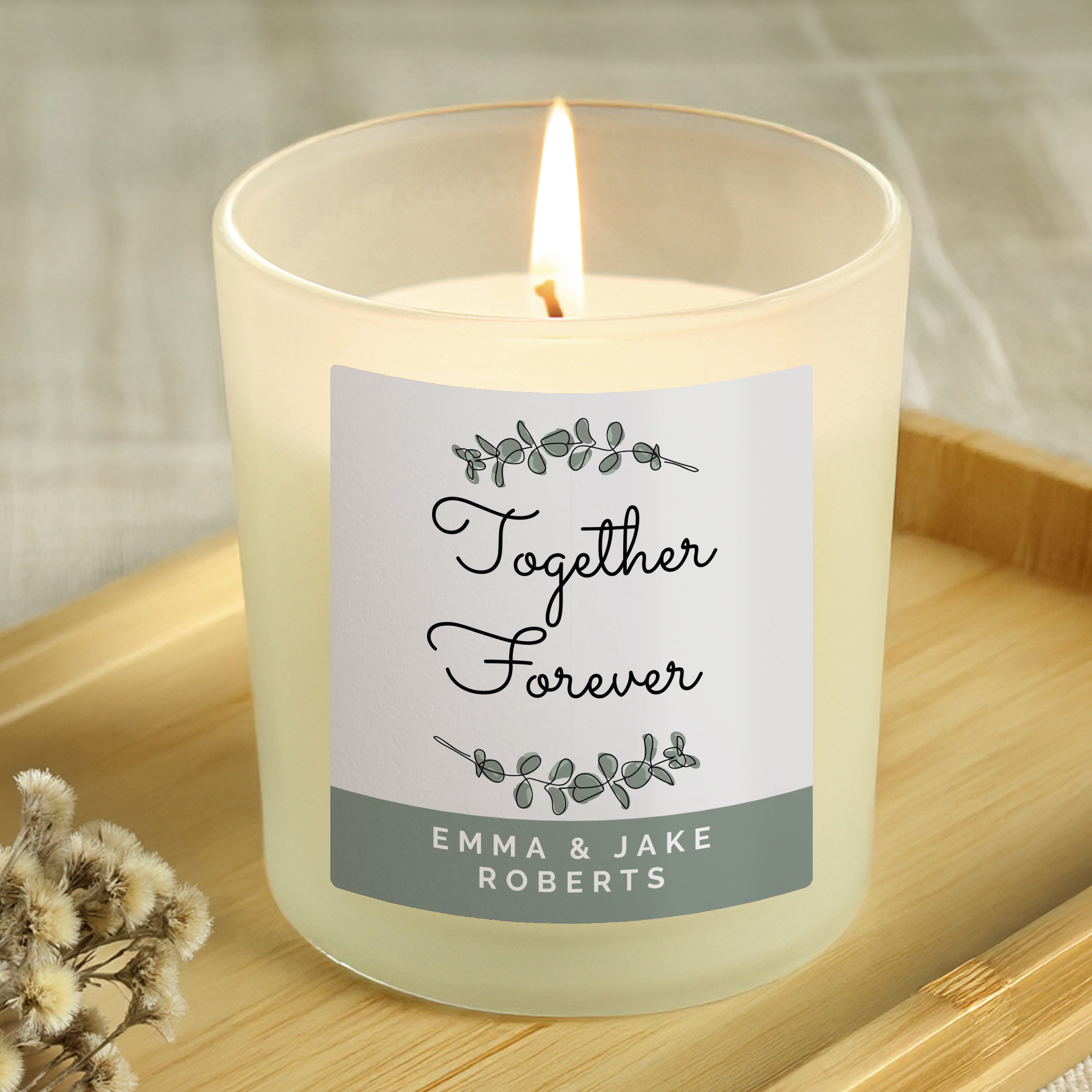 Personalised Botanical Scented Jar Candle