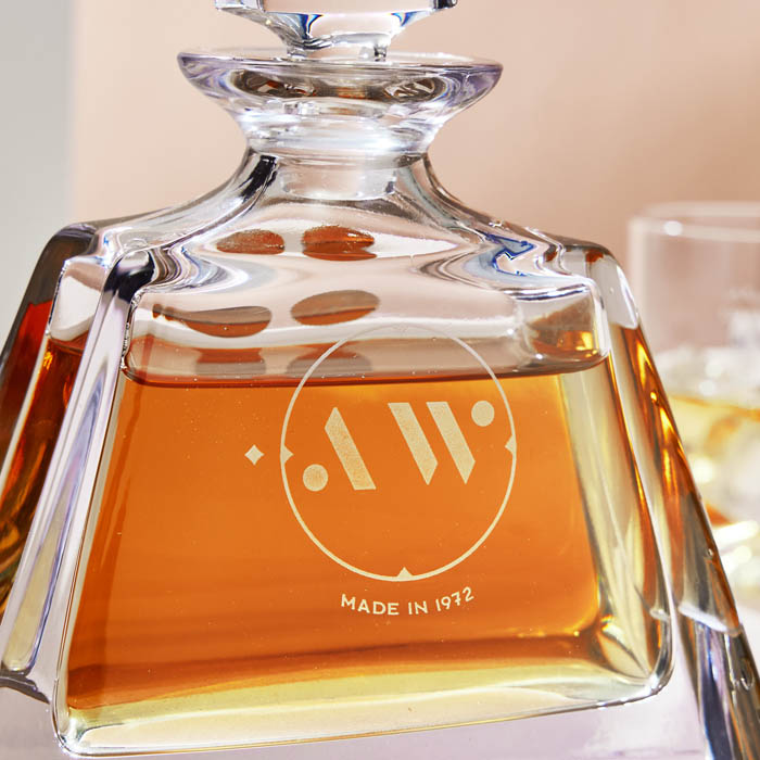 Personalised Lead Crystal Boston Decanter - Initials & Message