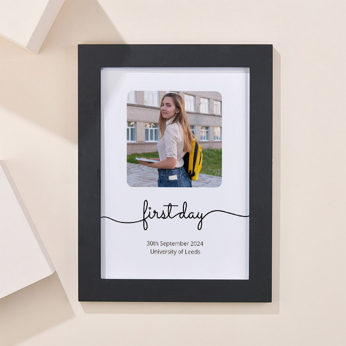 Photo Upload Framed Print - First Day of University