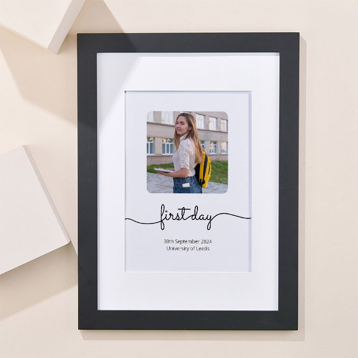 Photo Upload Framed Print - First Day of University