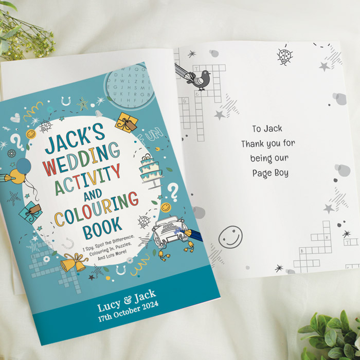 Personalised Wedding Activity Book - Blue