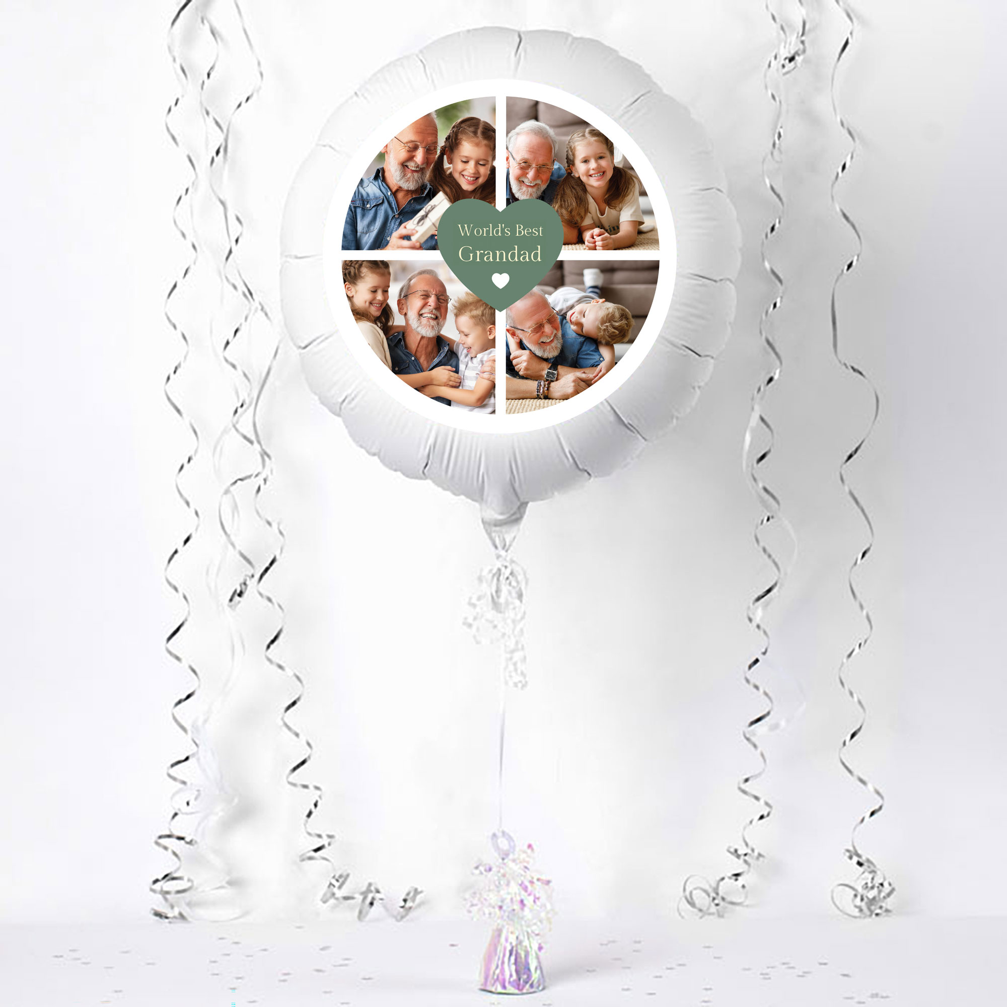 Personalised Photo Upload Helium Balloon - Green Heart