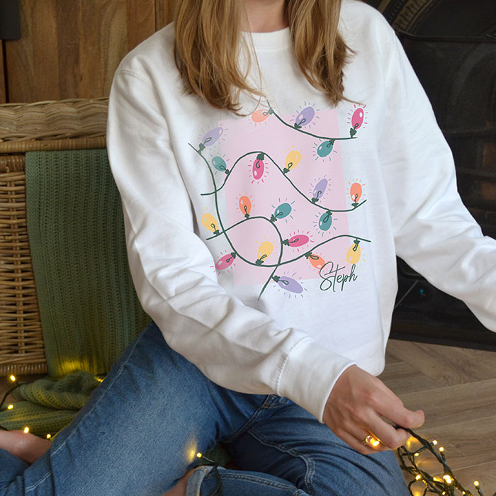 Personalised Christmas Lights Jumper