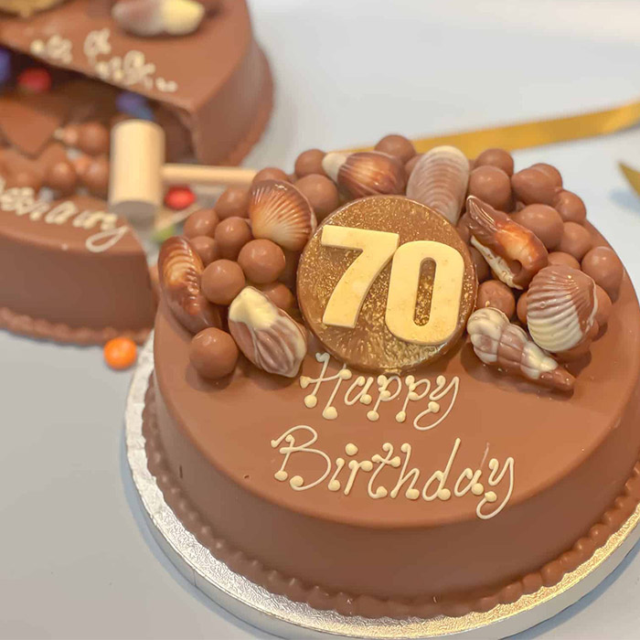 Personalised 70th Birthday Guylian Smash Cake