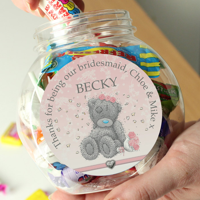 Personalised Me To You Bridesmaid Wedding Sweet Jar