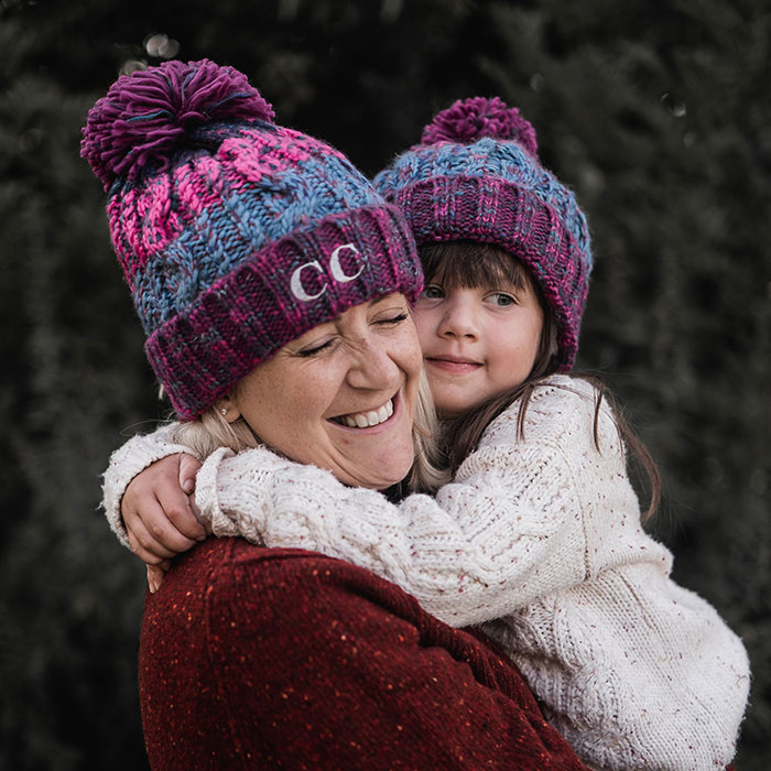 Personalised Parent and Me Matching Pom Pom Hats