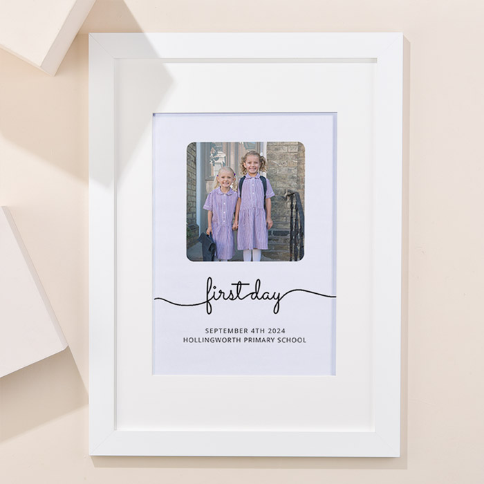 Photo Upload Framed Print - First Day