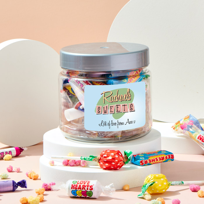 Personalised Retro Sweet Jar - Sweets