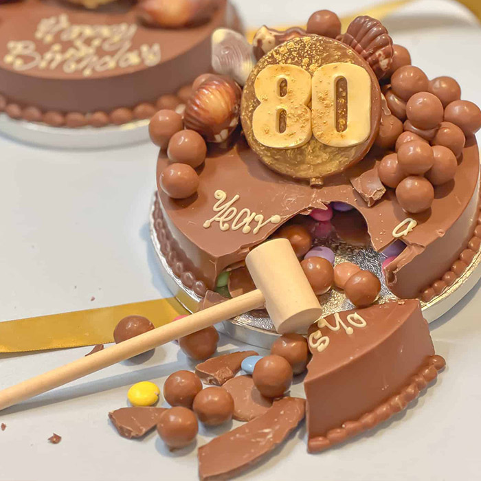 Personalised 80th Birthday Mini Guylian Smash Cake