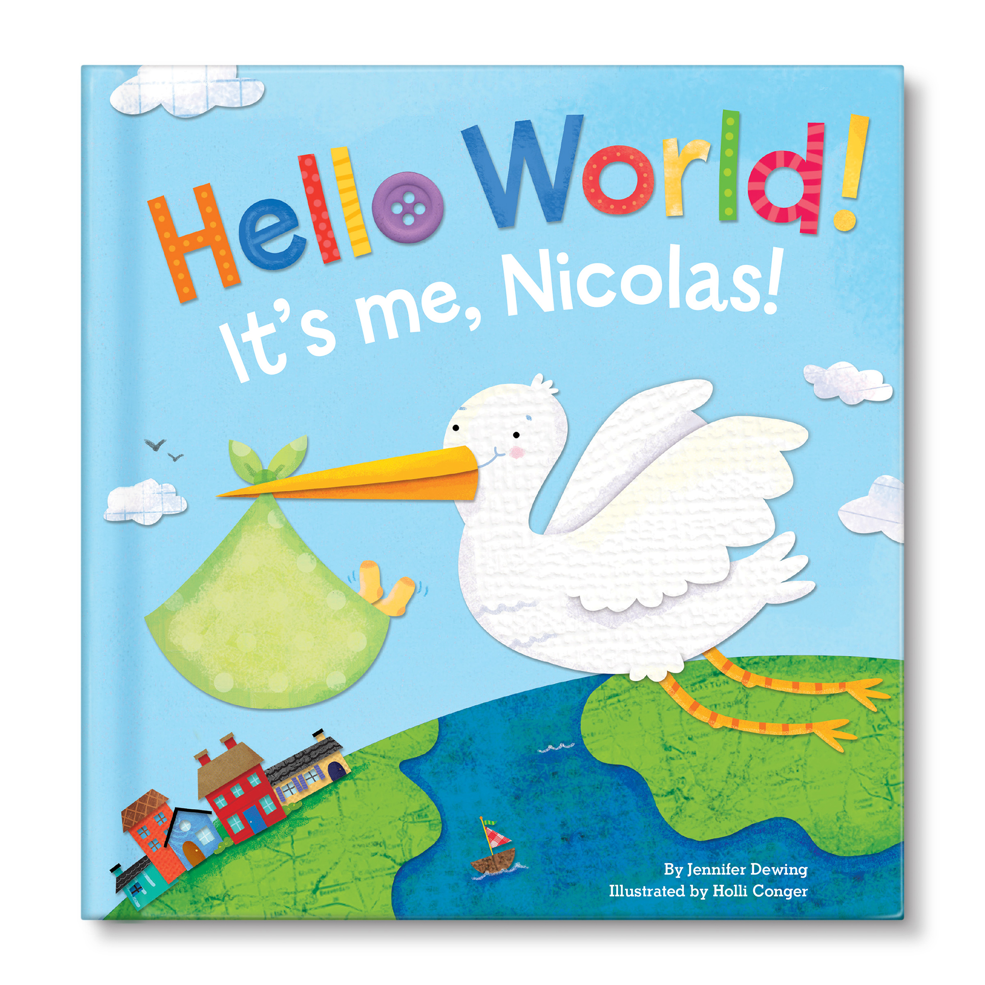 Personalised Blue Storybook Hello World!