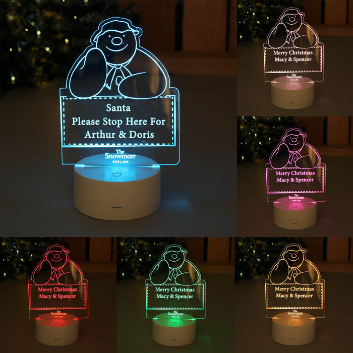 Personalised The Snowman Christmas LED Light Up Sign