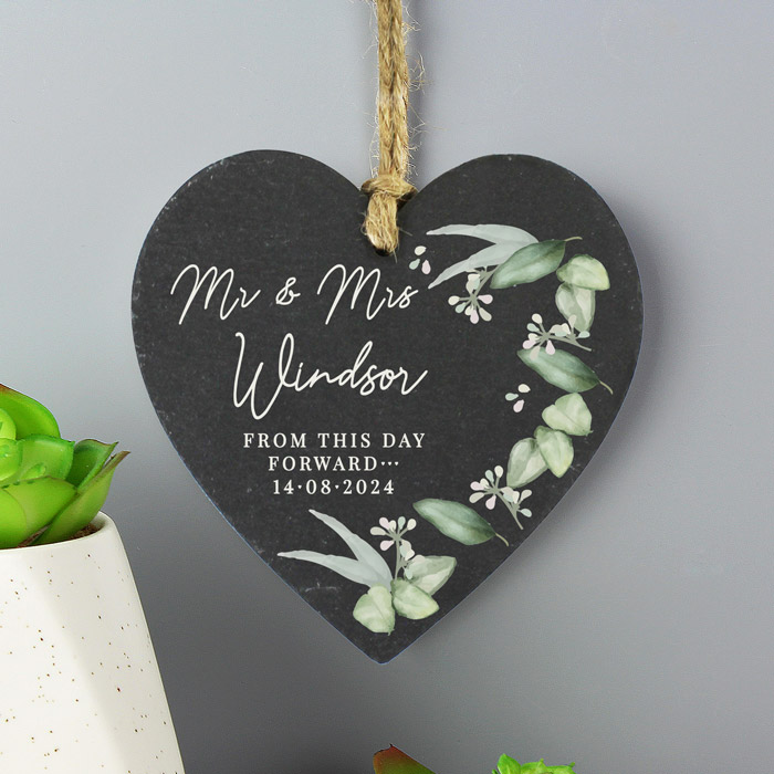 Personalised Heart Hanging Slate