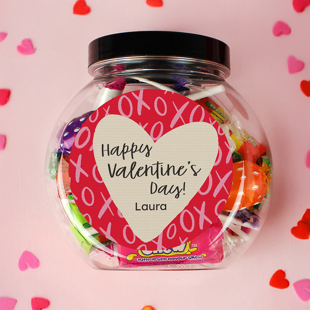 Personalised Happy Valentine's Day Sweet Jar