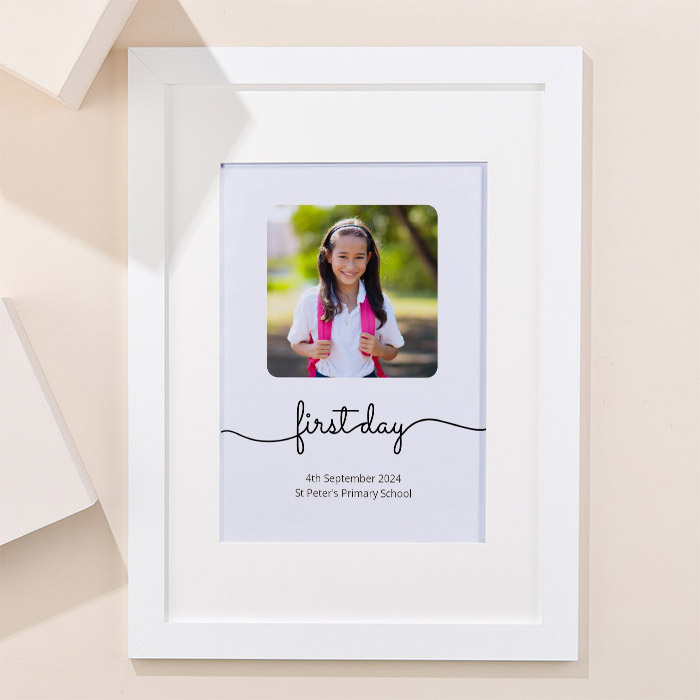 Photo Upload Framed Print - First Day of Primary School