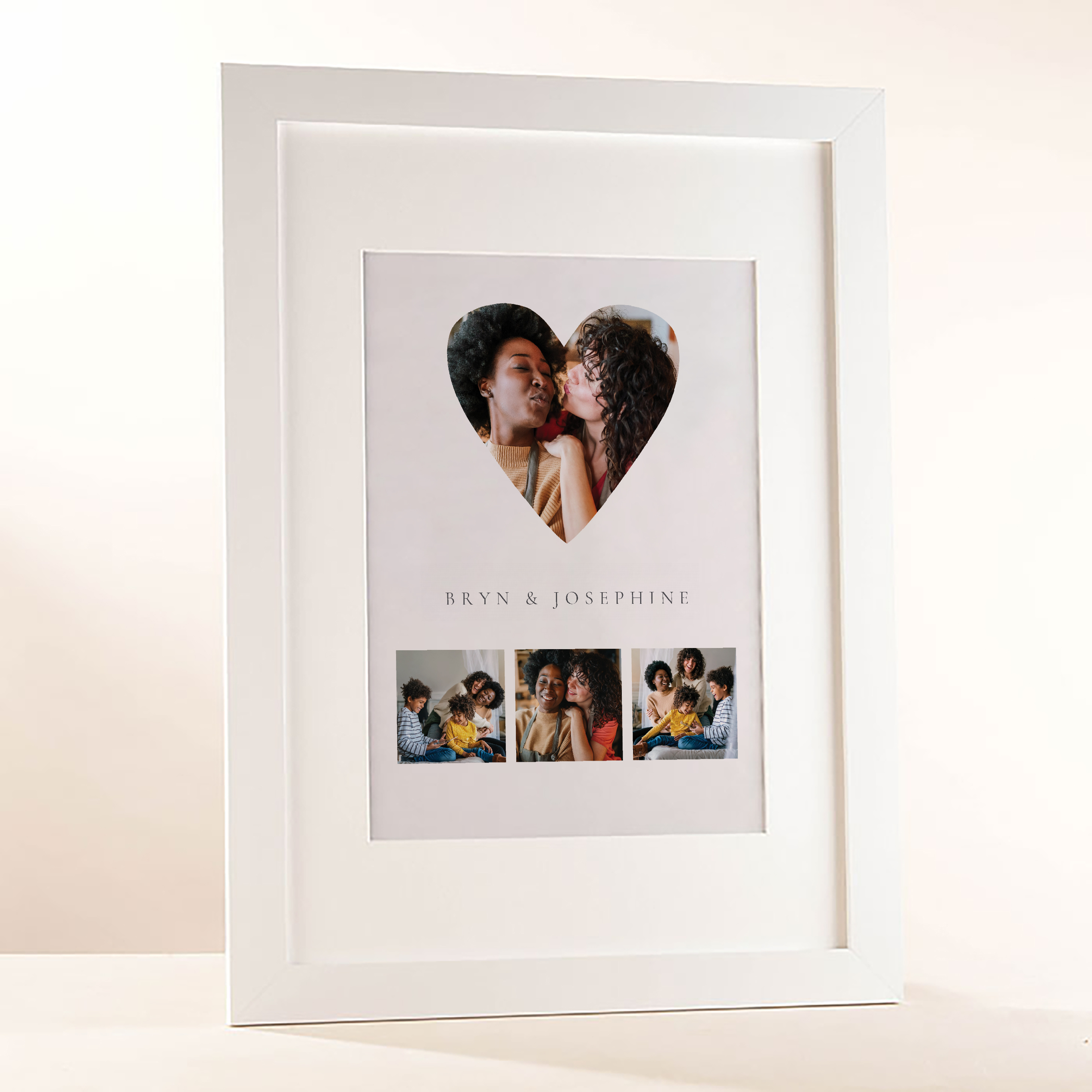 Multi Photo Upload Framed Print - 4 Photos & Names