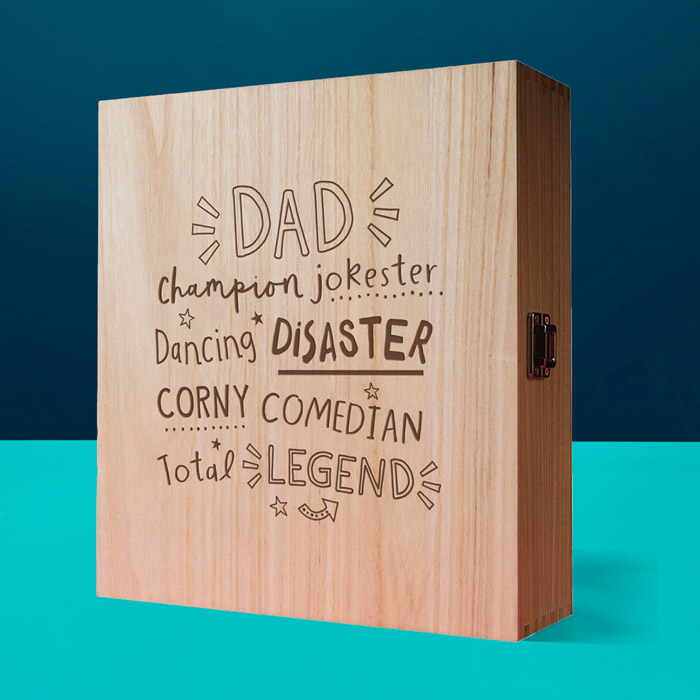 Father's Day 3 Bottle Luxury Wooden Box - Comedy Legend