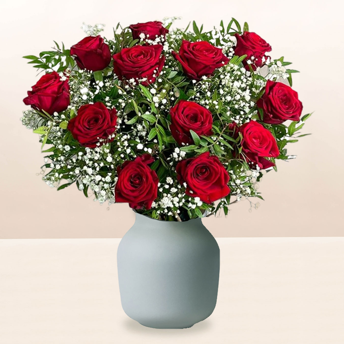 Dozen Red Roses Flower Bouquet - FREE DELIVERY