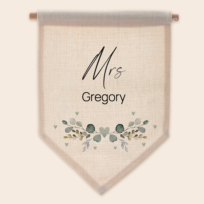 Personalised Mrs Canvas Hanging Sign